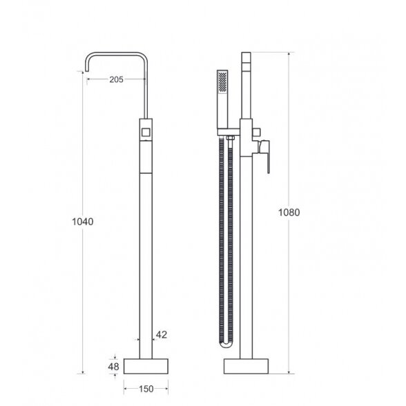 Напольный смеситель для ванны Besco Modern1 1