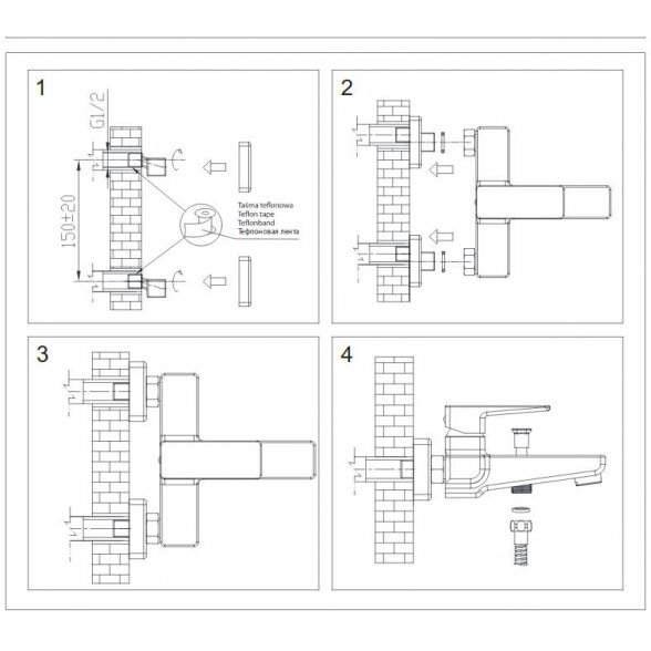 Смеситель для ванны Omnires Parma (Сталь) 2