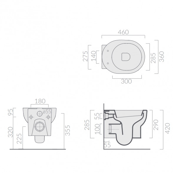 Подвесной унитаз Galassia M2 46 Compact с Soft-Close 2