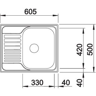 Nerūdijančio plieno plautuvė Blanco Tipo 45 S Mini 1