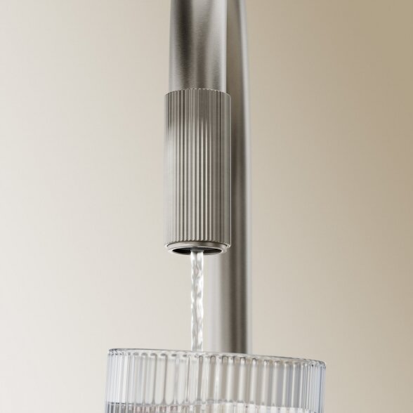 Nikelio spalvos virtuvinis maišytuvas su geriamojo vandens funkcija OMNIRES SWITCH su filtruoto vandens sistema 1