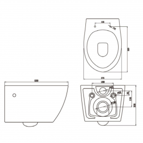 Подвесной унитаз WC Estoril rimless с Soft Close крышкой, Bathco