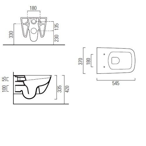 Подвесной унитаз SAND GSI Rimless с Soft Close тонкой крышкой 3