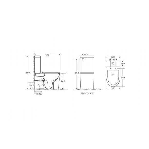 Напольный унитаз WC New Ronda rimless с Soft Close крышко, Bathco 1