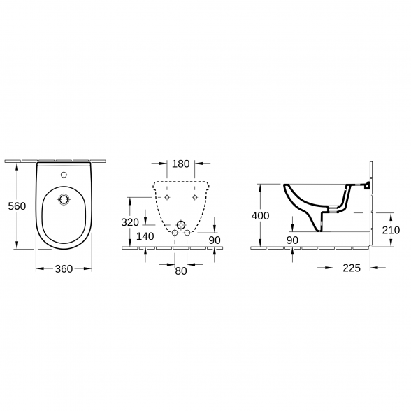 Подвесное биде Villeroy & Boch O.Novo 4