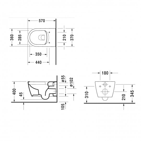 Подвесной унитаз ME by Starck с SoftClose крышкой, Duravit 2