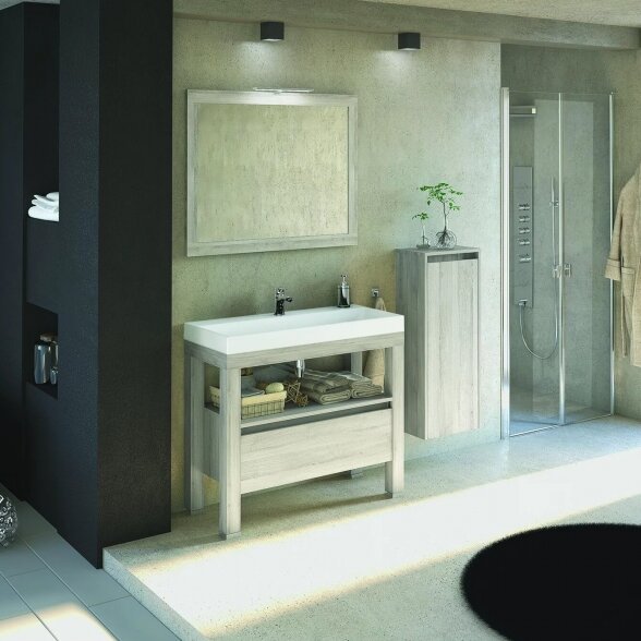 Pastatomas vonios kambario baldas Devo Ambiente su akmens masės praustuvu 3