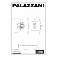 Встраиваемый термостатический смеситель на 2 выхода для душа Palazzani Formula Multi