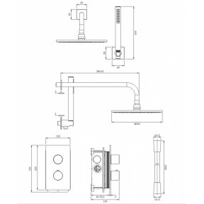 Potinkinė termostatinė dušo sistema OMNIRES Contour