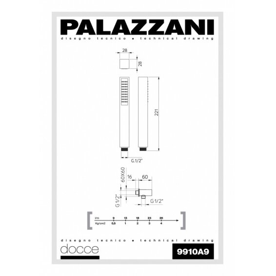 Potinkinė dušo sistema Palazzani Track su termostatiniu maišytuvu 3