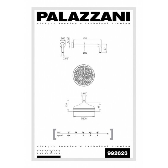 Potinkinė termostatinė dušo sistema Palazzani Adams 1