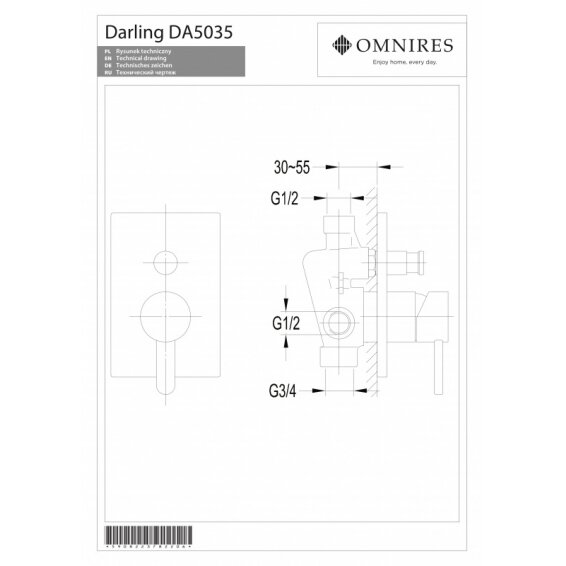 Potinkinis maišytuvas voniai OMNIRES DARLING 1