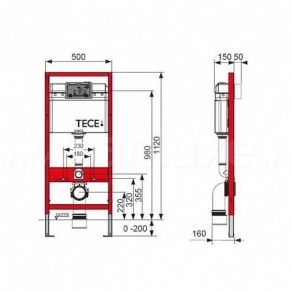 Скрытая рама для унитаза 4в1 TECE Base 9400013 1