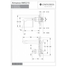 Praustuvo maišytuvas iš sienos Omnires Armance (auksas)