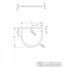 Полукруглый душевой поддон Radaway Delos P