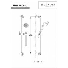 Душевая стойка и душик в ретро стиле Omnires Armance (золото)