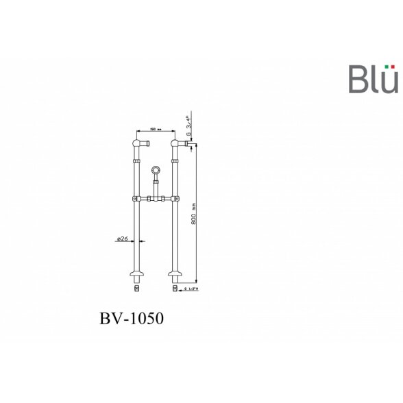 Ножки для смесителя в ретро стиле с держателем Blu 3