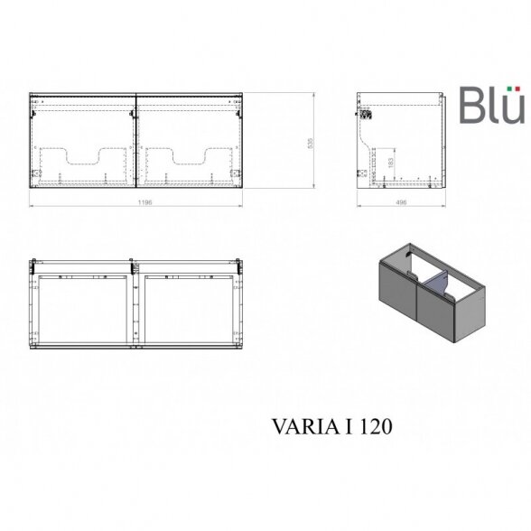 Шкафчик с умывальником Blu VARIA I 2