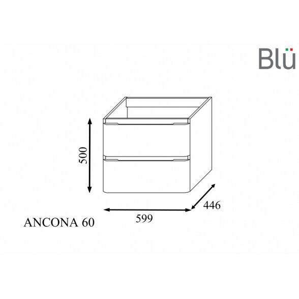 Шкафчик с умывальником Blu ANCONA 2