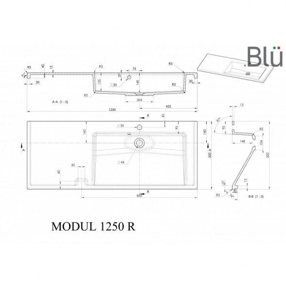 Шкафчик с умывальником Blu MODUL 9