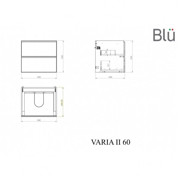 Spintelė su praustuvu Blu VARIA II 9