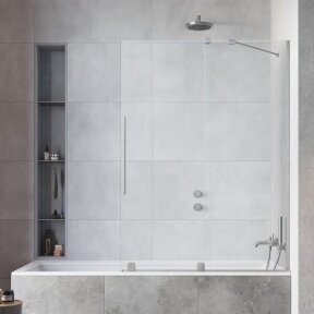 Stačiakampių vonių sienelė Radaway Furo Brushed Nickel PND II