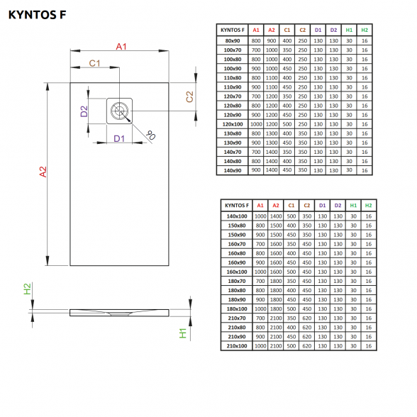 Прямоугольный душевой поддон из каменной массы Radaway Kyntos F Cemento 2