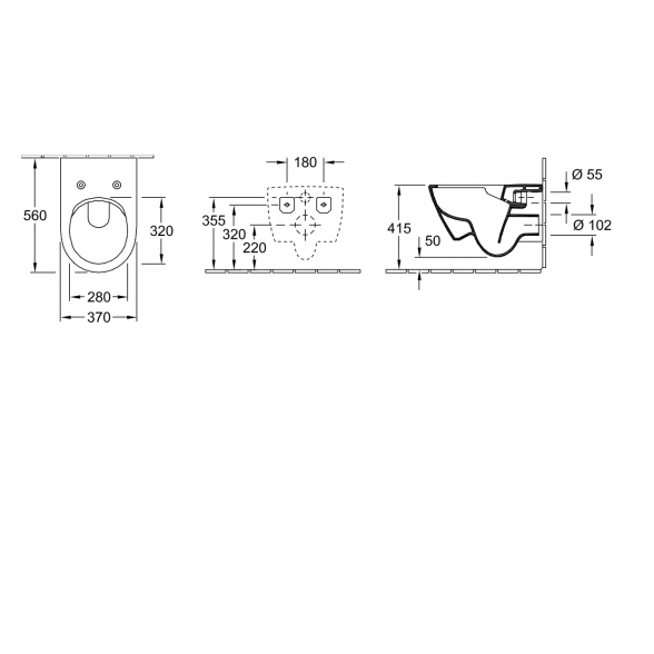 Subway 2.0 подвесной унитаз Direct Flush с сиденьем SlimSeat White Alpin, Villeroy & Boch 4