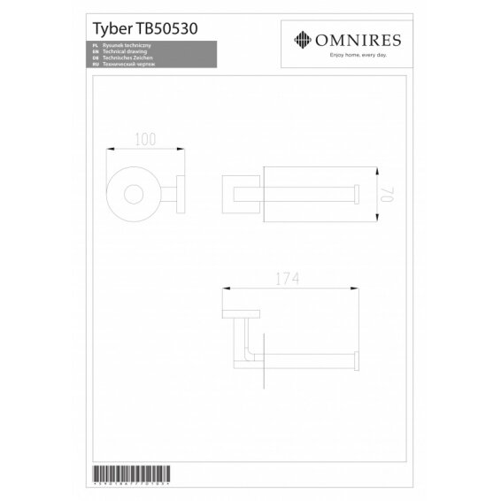 Держатель туалетной бумаги OMNIRES TYBER 1