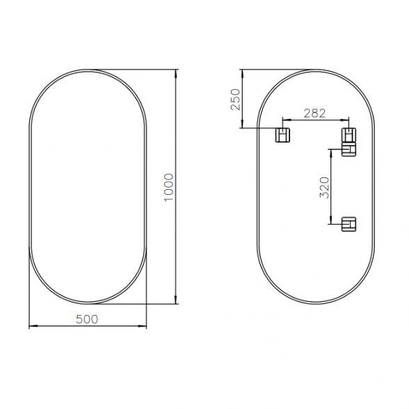 Зеркало Blu CARINA OVAL FR Black 4