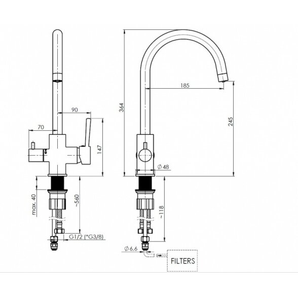 Кухонный смеситель Rubineta Ultra-32 1