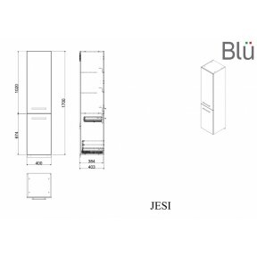 Комплект мебели для ванной Blu JESI