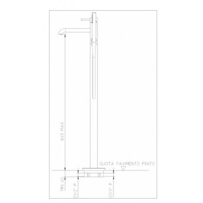 Напольный смеситель для ванны Digit 3 Idrotech II Palazzani 2