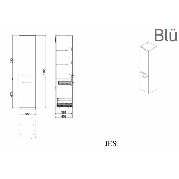 Vonios baldų komplektas Blu JESI 600 1