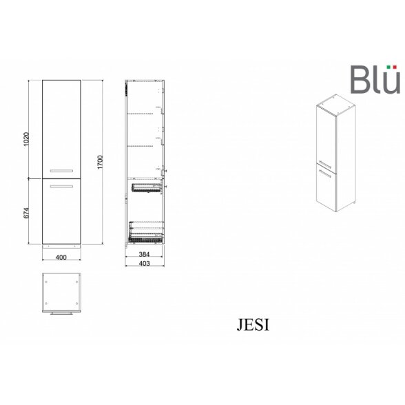 Комплект мебели для ванной Blu JESI 1