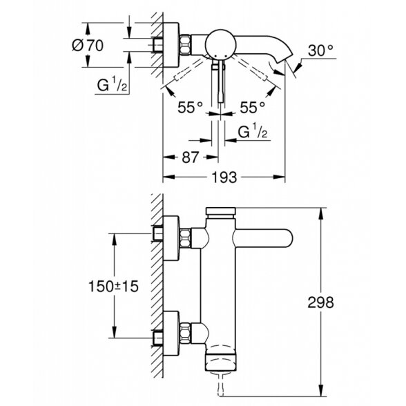 Смеситель для ванны Grohe Essence 1