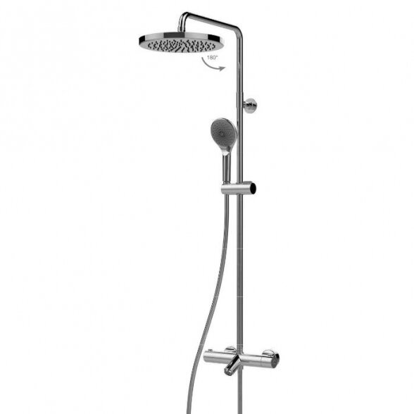 Vonios/dušo komplektas Elios 250 su snapu, termostatiniu maišytuvu ir rankiniu dušu Syncronia/2, Bossini
