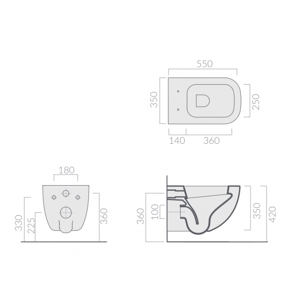 WC pakabinamas + dangtis soft close extra slim Plus Design, Galassia 2